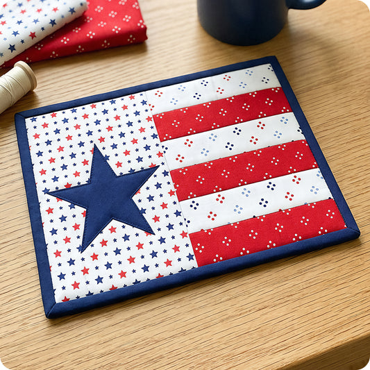 Stars and Stripes Mug Rug Digital PDF Pattern