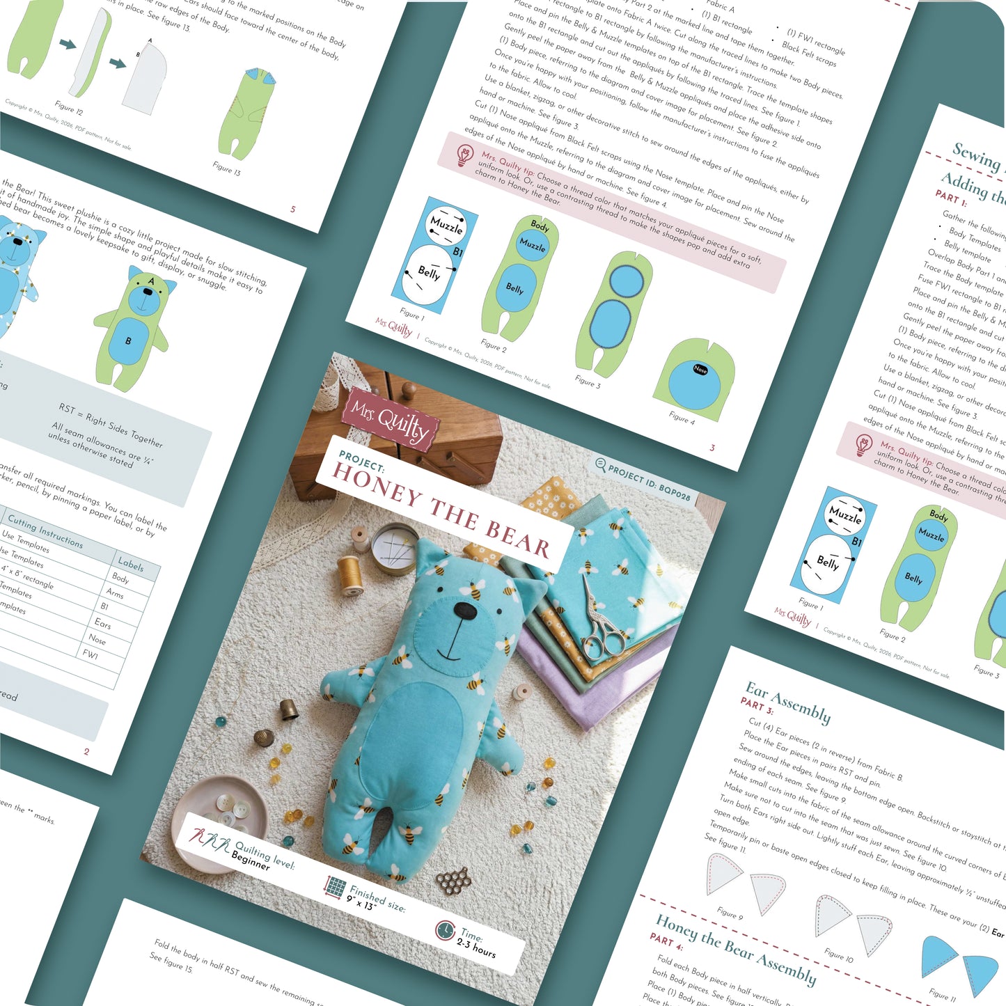 Honey the Bear Digital PDF Pattern