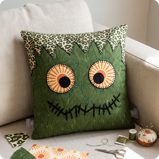 Patchwork Monster Pillow Cover Digital PDF Cover
