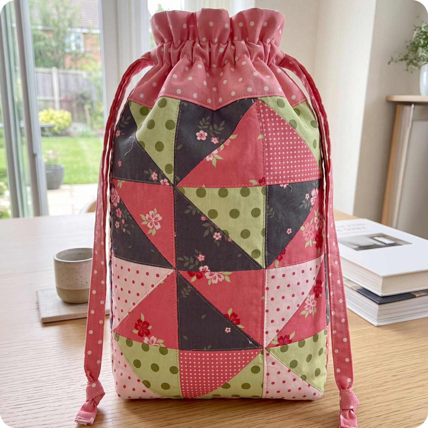 Patchwork Drawstring Pouch Digital PDF Pattern