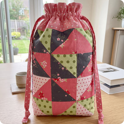 Patchwork Drawstring Pouch Digital PDF Pattern