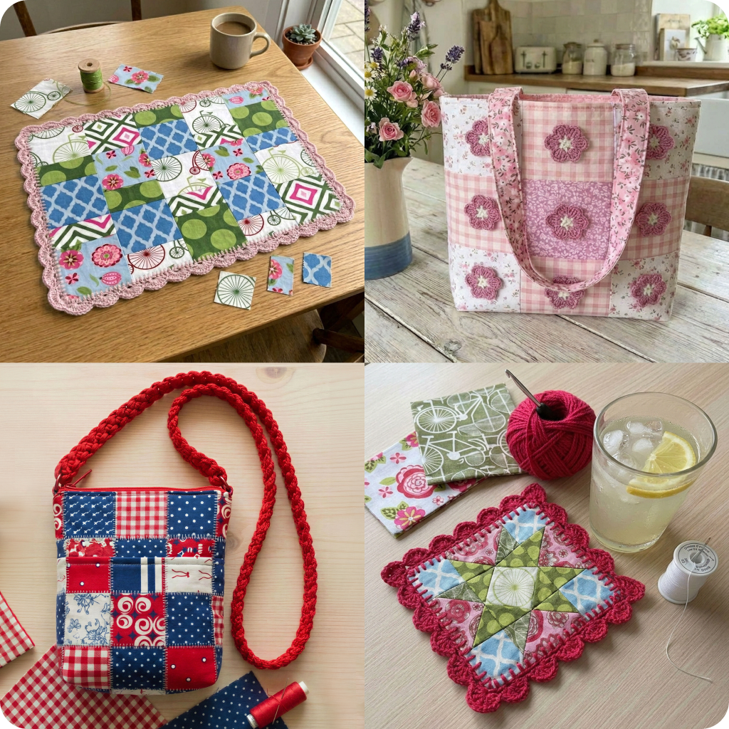 8 Downloadable PDF Quilt x Crochet Fusion Patterns