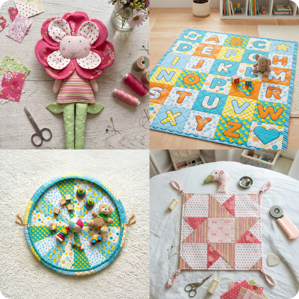14 Downloadable PDF Baby Quilt Patterns Bundle | Toys, Sleeping Bags, Organizers and more