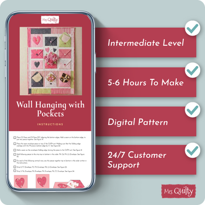 Wall Hanging with Envelope Pockets Digital PDF Quilt Pattern