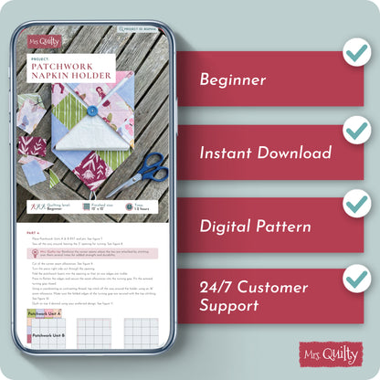 Patchwork Napkin Holder Digital PDF Pattern