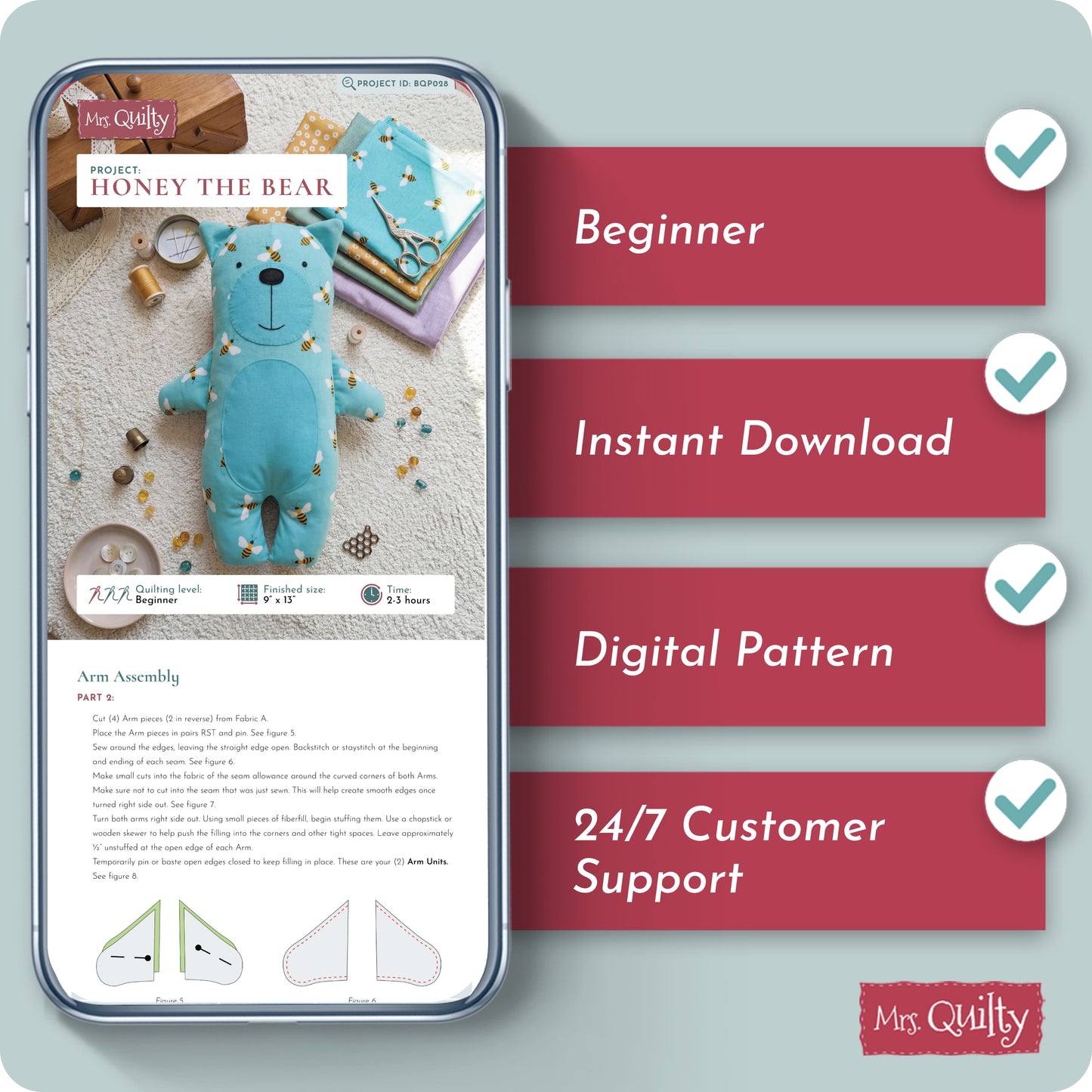 Honey the Bear Digital PDF Pattern