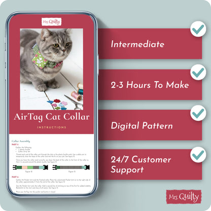 AirTag Cat Collar Digital PDF Pattern