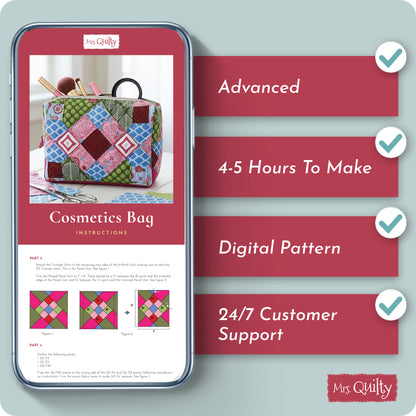 Cosmetic Bag Digital PDF Pattern