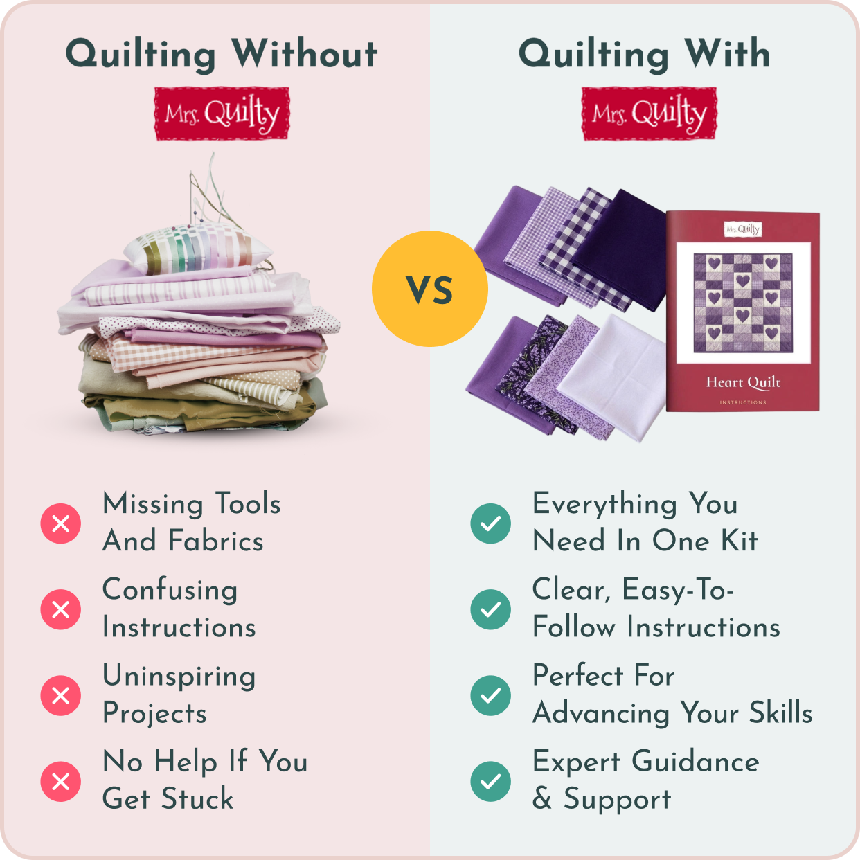 Purple Hearts Quilt Kit