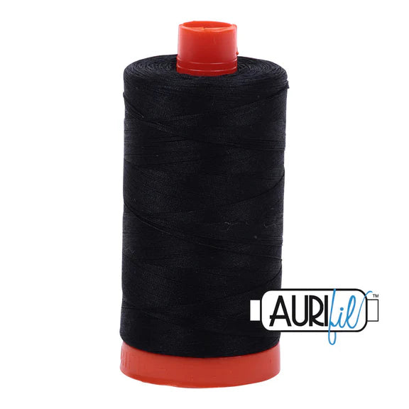 Aurifil 50wt Cotton Thread 1422yd - Black