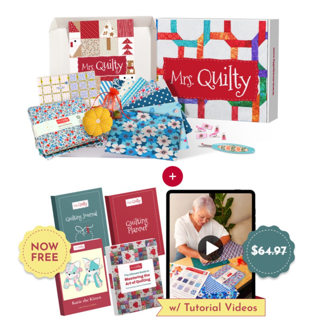 Discover the Wooden Sewing Box with Handle (Images54), perfect for quilt enthusiasts. It includes fabric, pattern guides, a journal, books, and tutorial videos. The "Mrs. Quilty" box is made from handcrafted pinewood for elegant storage of sewing supplies and comes with fabrics and quilting tools with detailed pricing.