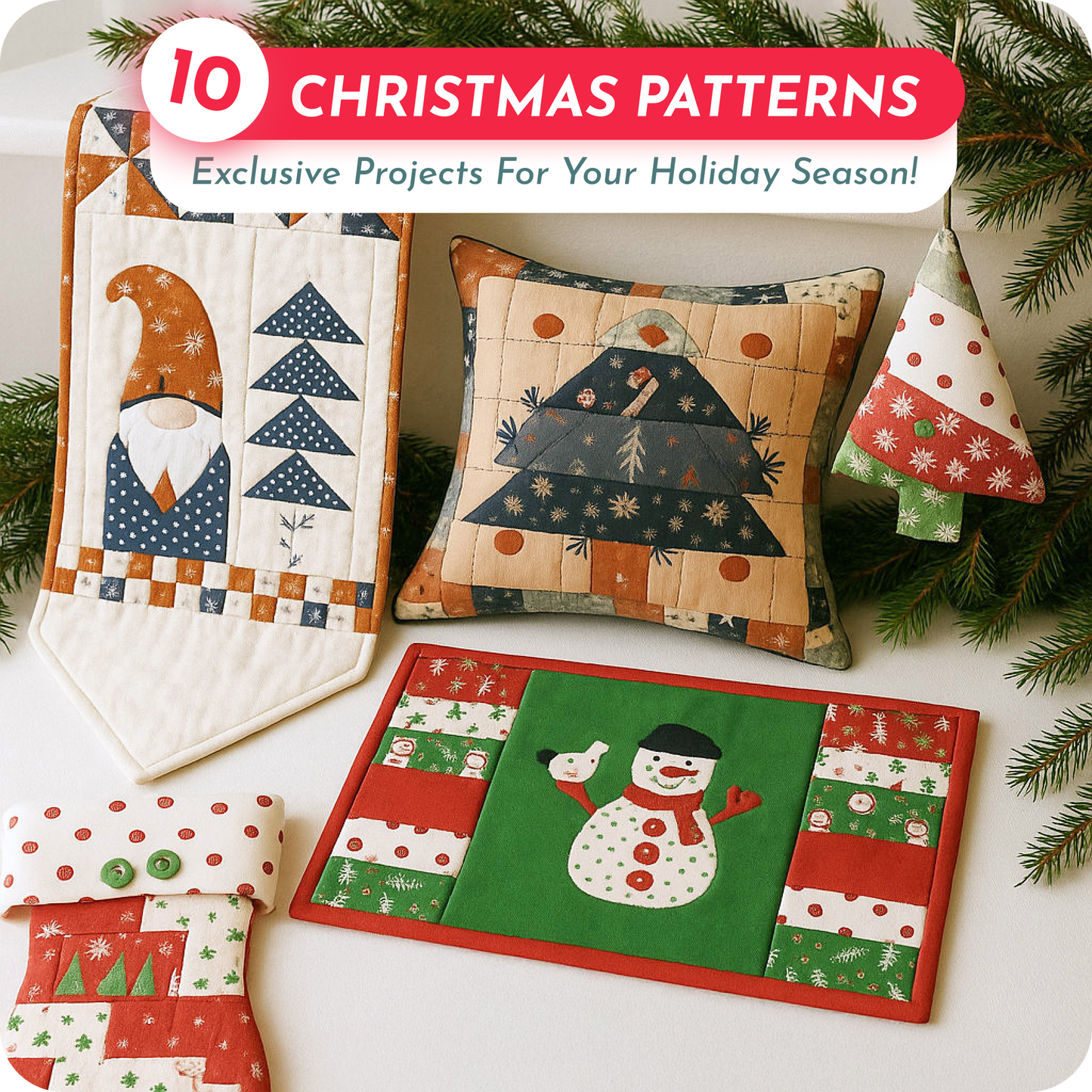Bundle of 10 Downloadable PDF Christmas Patterns