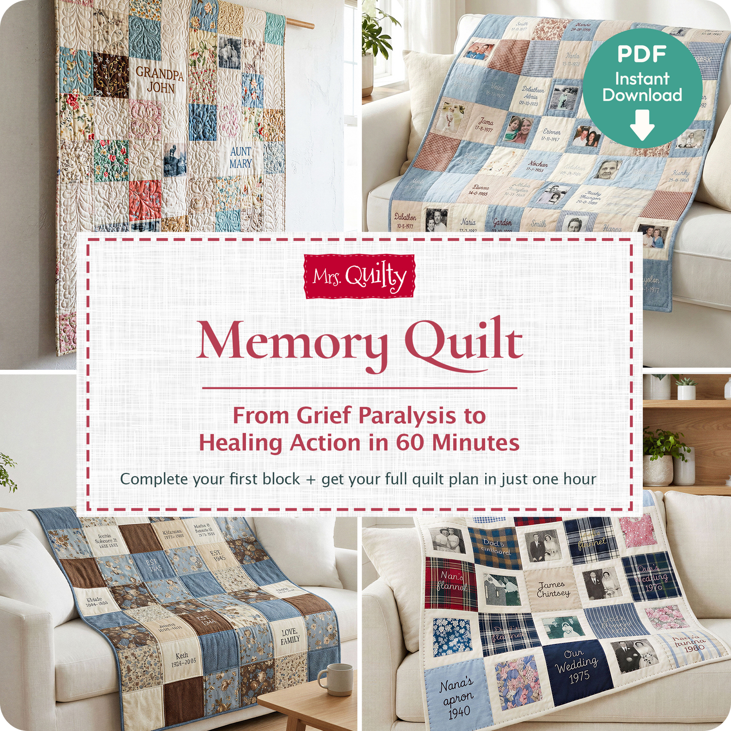 Memorial Quilt Downloadable PDF E-book