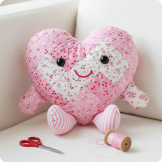 Patchwork Heart Plushie / Pillow Digital PDF Pattern