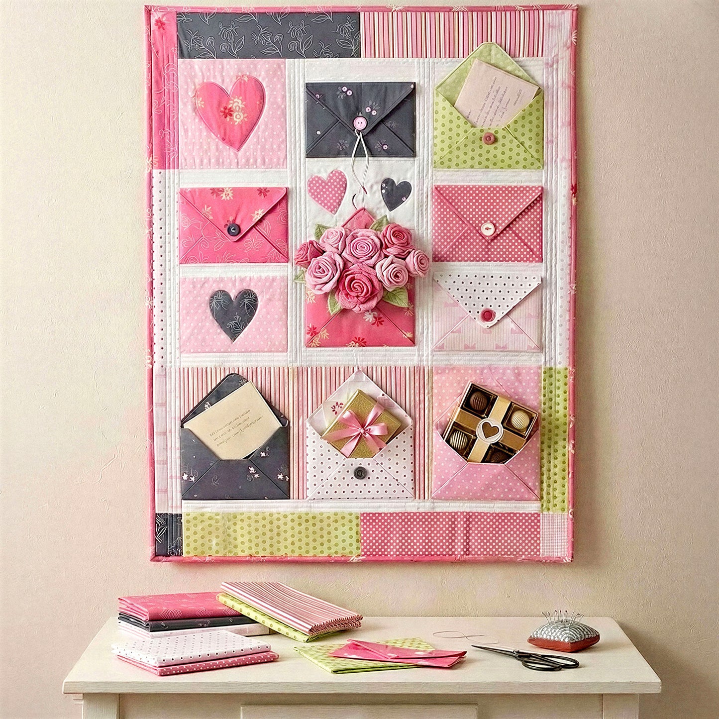Wall Hanging with Envelope Pockets Digital PDF Quilt Pattern
