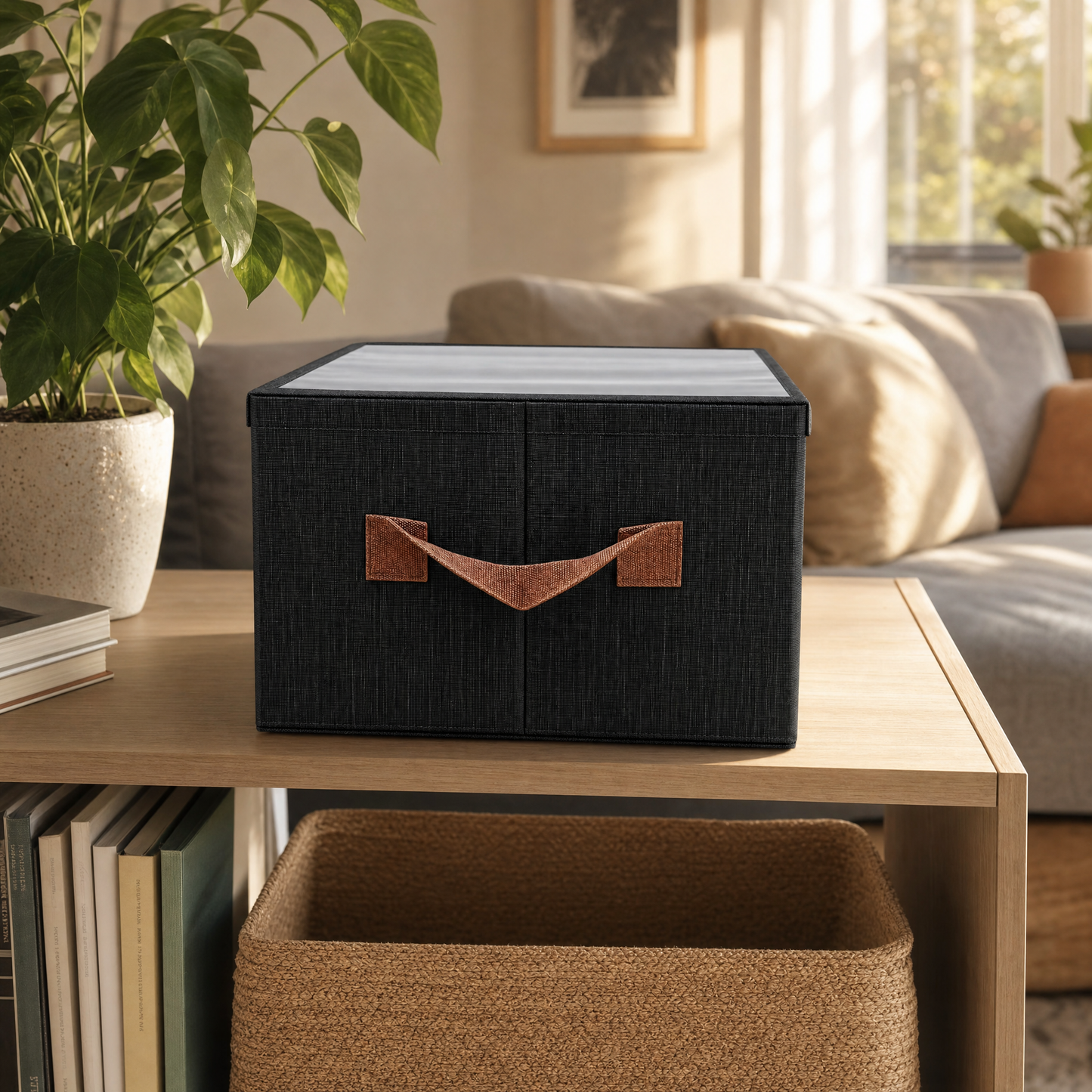 Foldable Storage Box With a Transparent Lid