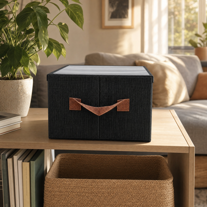 Foldable Storage Box With a Transparent Lid
