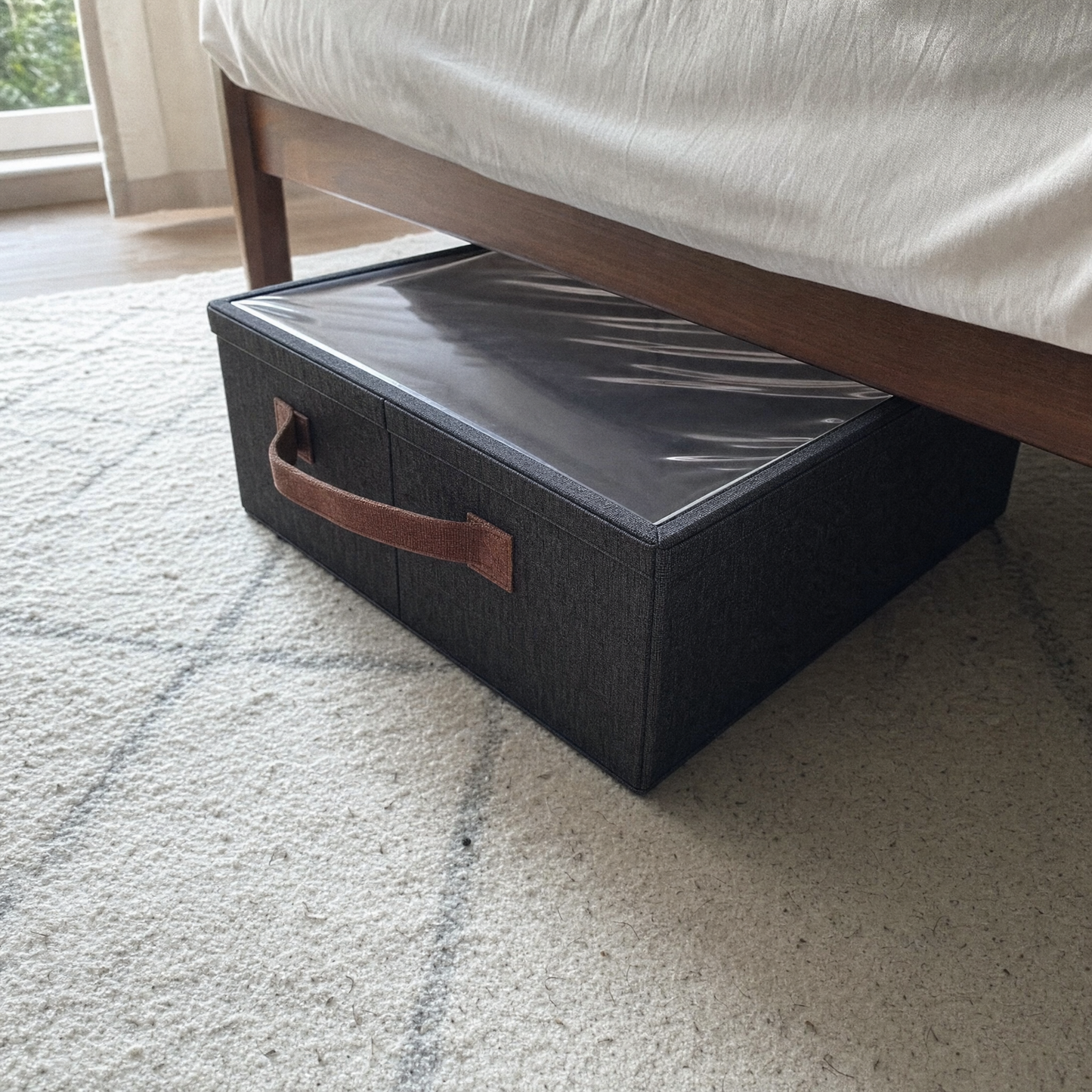 Foldable Storage Box With a Transparent Lid