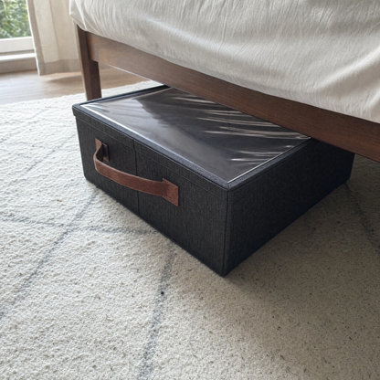 Foldable Storage Box With a Transparent Lid