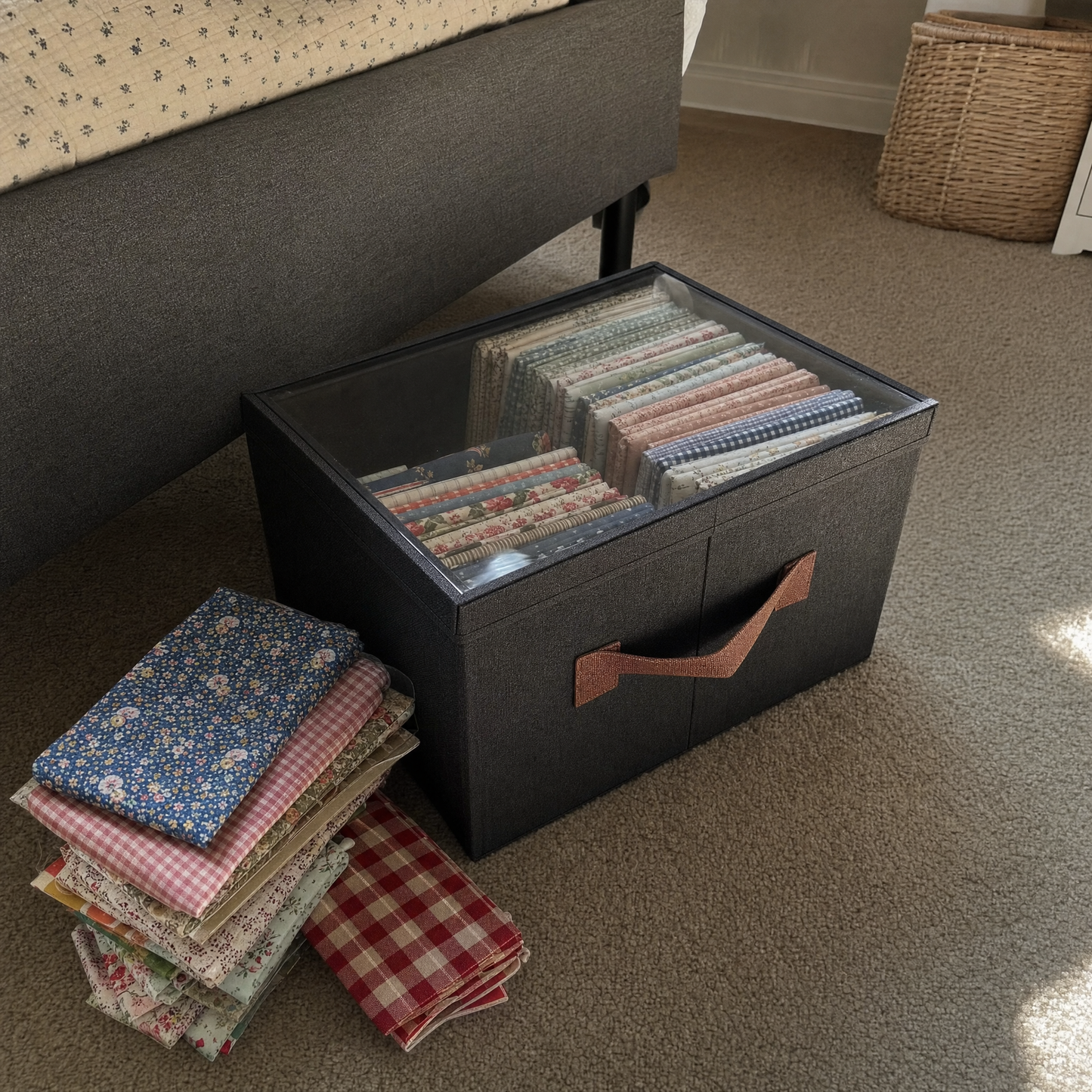 Foldable Storage Box With a Transparent Lid
