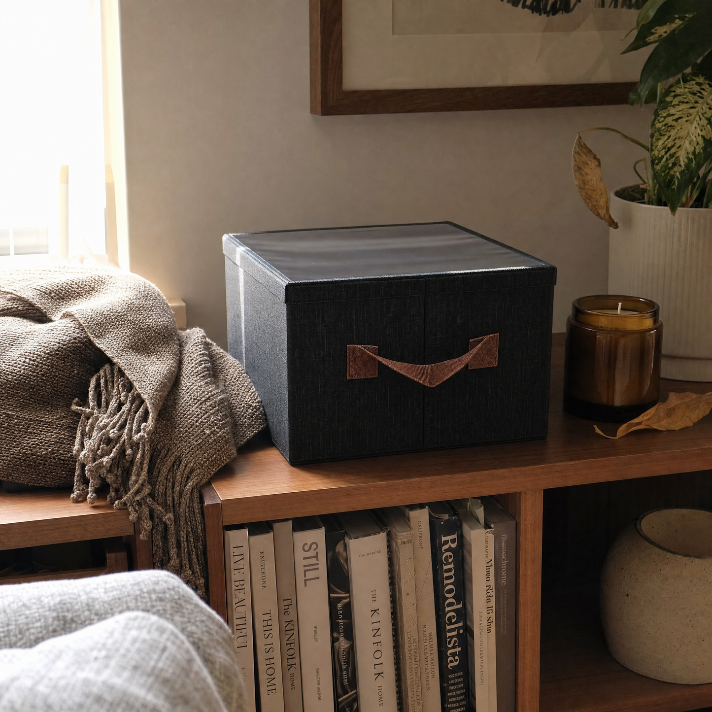 Foldable Storage Box With a Transparent Lid