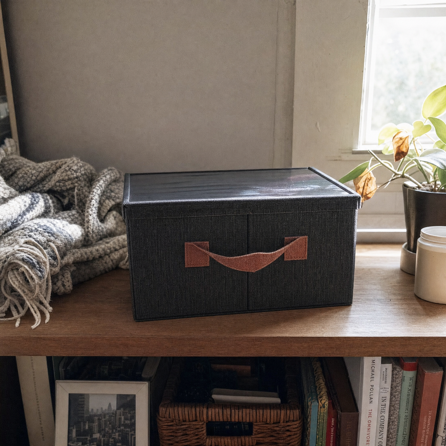Foldable Storage Box With a Transparent Lid
