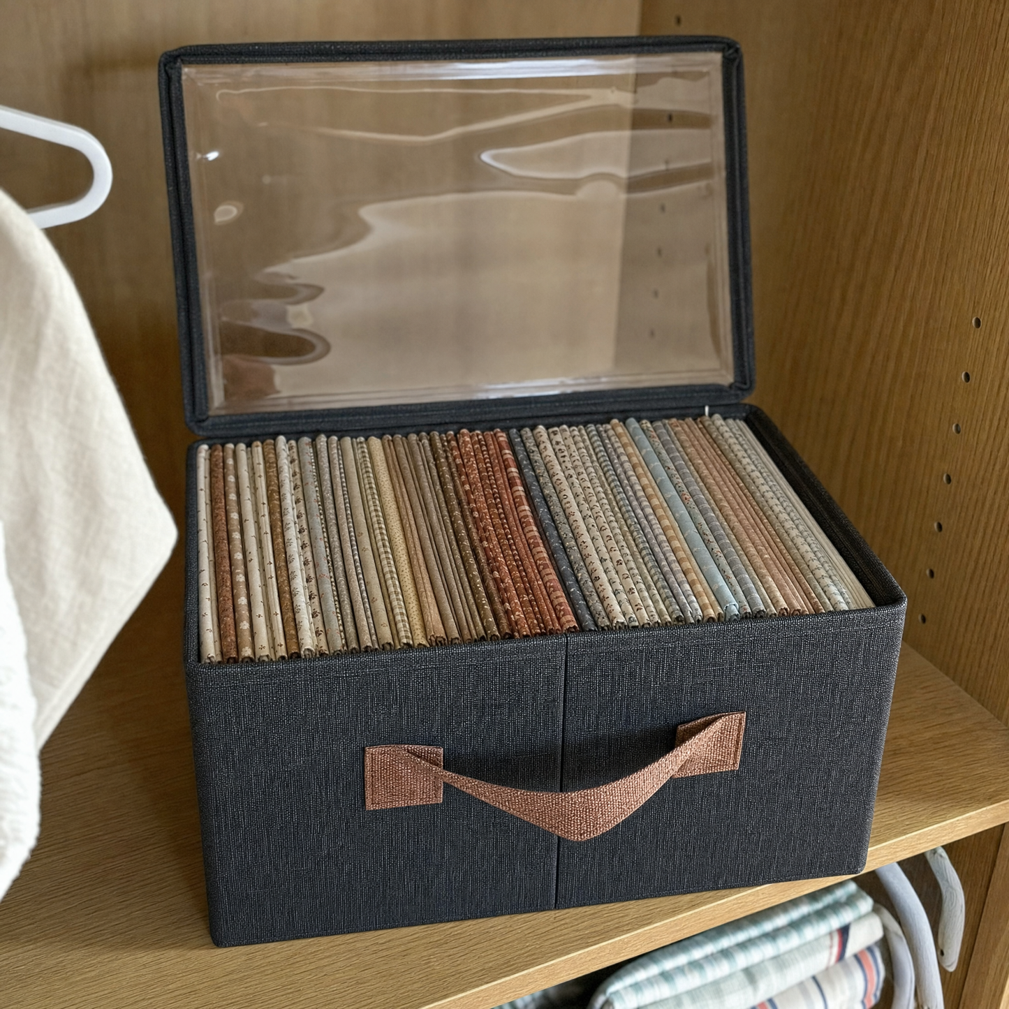 Foldable Storage Box With a Transparent Lid