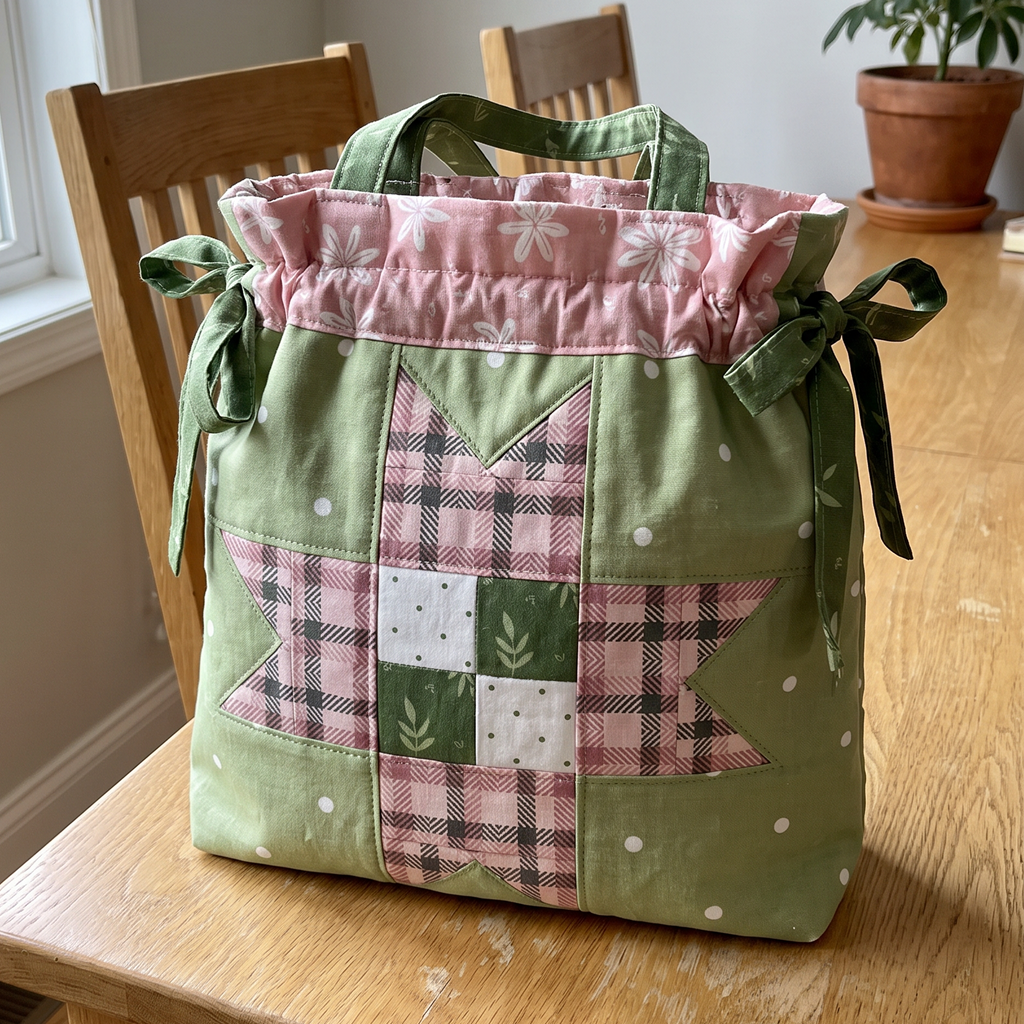 Drawstring Tote Bag Quilt Downloadable PDF Quilt Pattern
