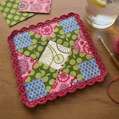Crochet Fusion Quilt Coaster Digital PDF Pattern