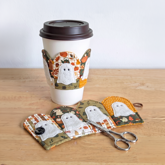Spooky Ghost Cup Cozy Digital PDF Pattern