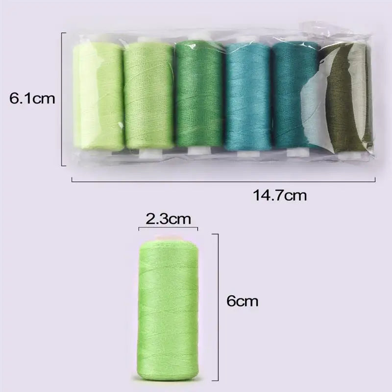 Multicolor Polyester Sewing Thread Roll 6 Colors Set