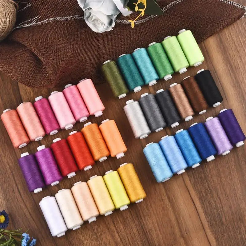 Multicolor Polyester Sewing Thread Roll 6 Colors Set