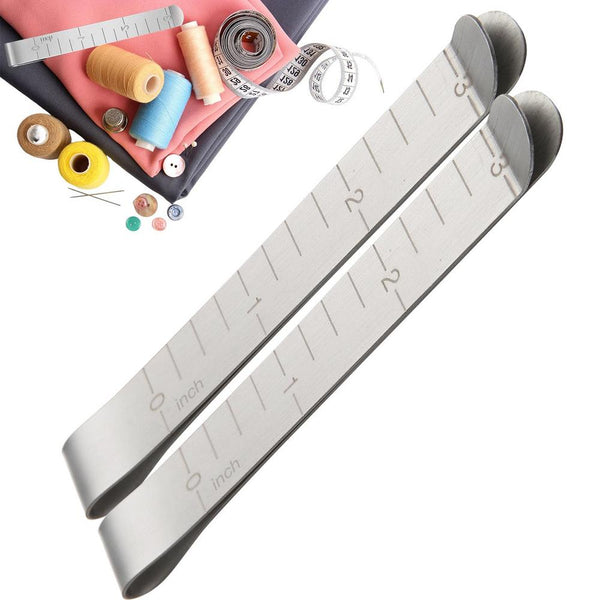 5-Piece Metal Hemming Clips With 3-Inch Ruler - No-Pin Sewing Tool For Quilting & Fabric Binding