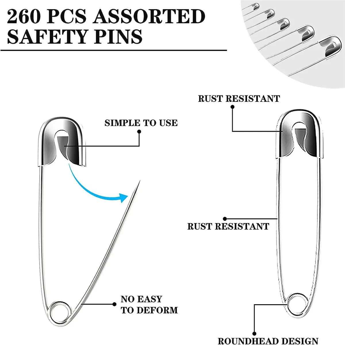 Safety Pin Set 260pcs