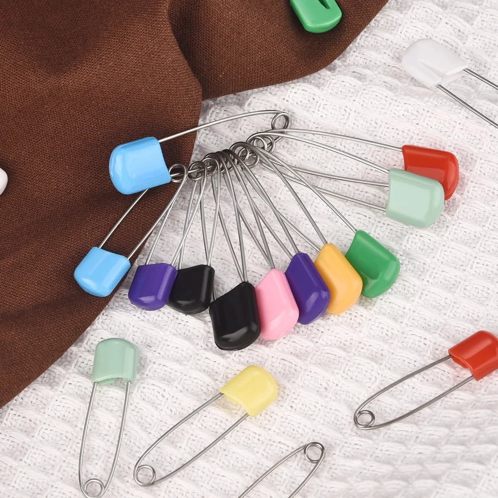 Beltless Pin Safety Pins Colored Head 50pcs