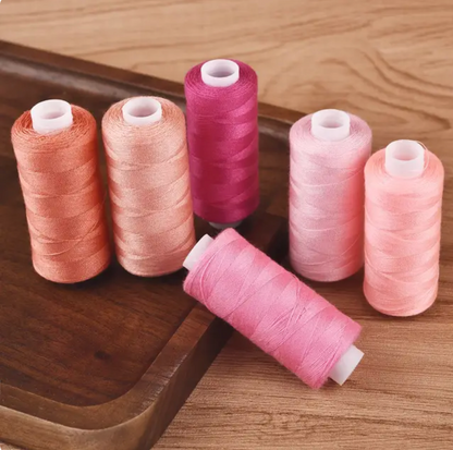 Multicolor Polyester Sewing Thread Roll 6 Colors Set