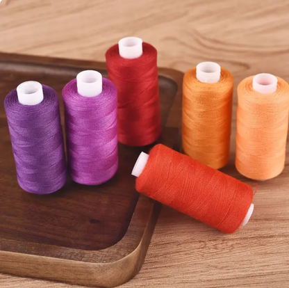 Multicolor Polyester Sewing Thread Roll 6 Colors Set