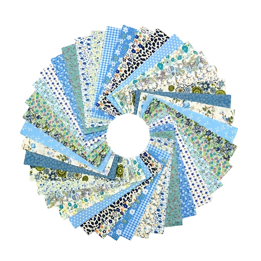 Serene Blue Blooms Jelly Roll Bundle