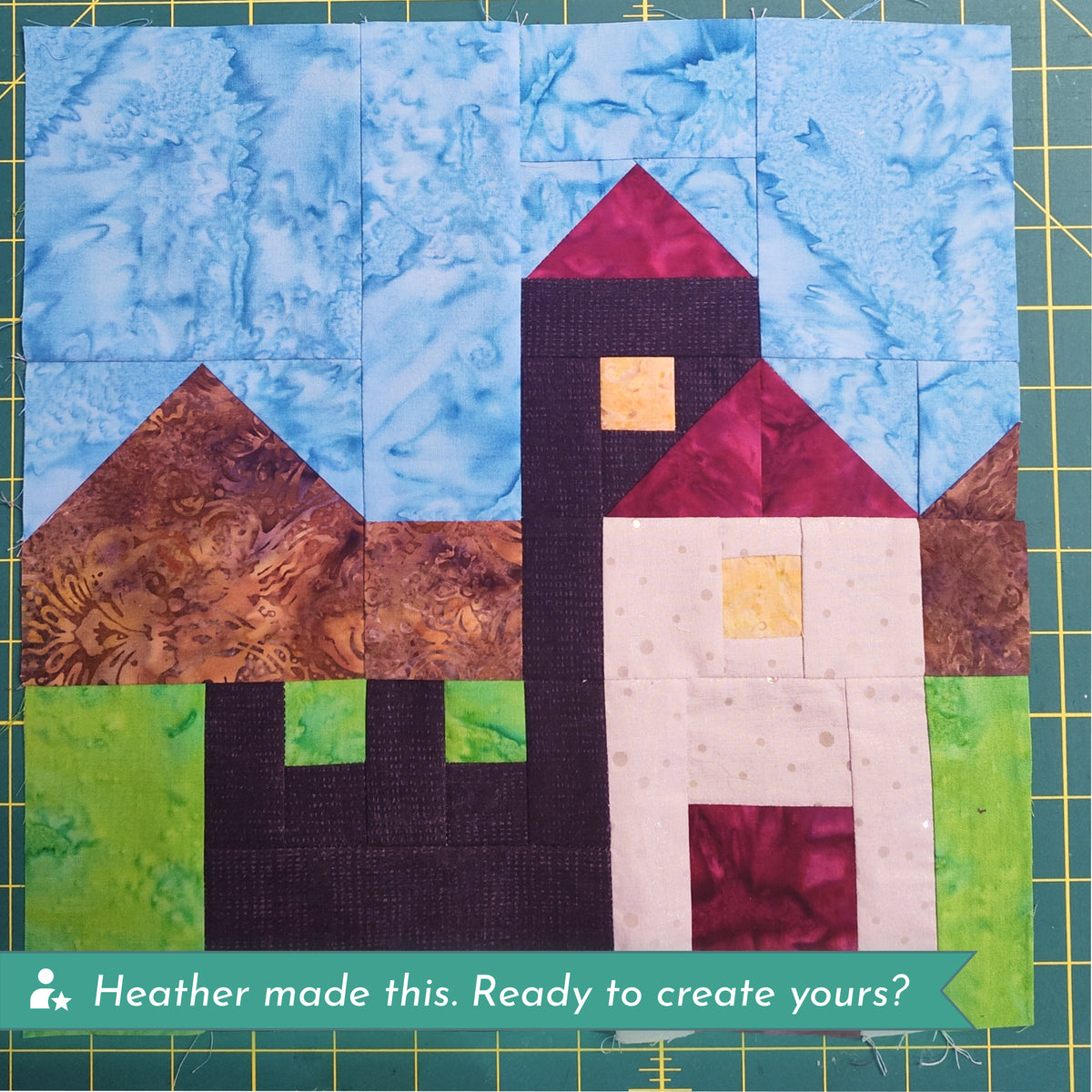 The Hidden Castle Quilt Block Digital PDF Pattern