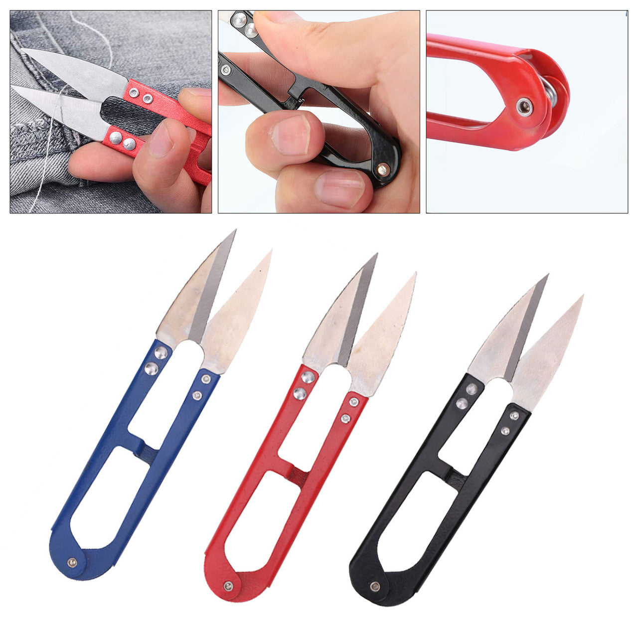 EOTVIA 3Pcs Thread Snips Stainless Steel Smoothing Easy Cutting Small  Fabric Scissors Sewing Supplies,Sewing Snips,Thread Cutter