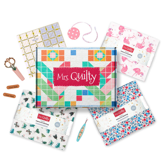 Quilting Kit Box – Fabric, Patterns & Sewing Tools | Mrs Quilty