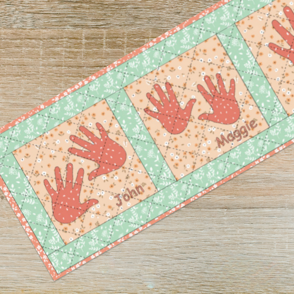 Hand Rummer Hand in Hand Table Runner Downloadable PDF